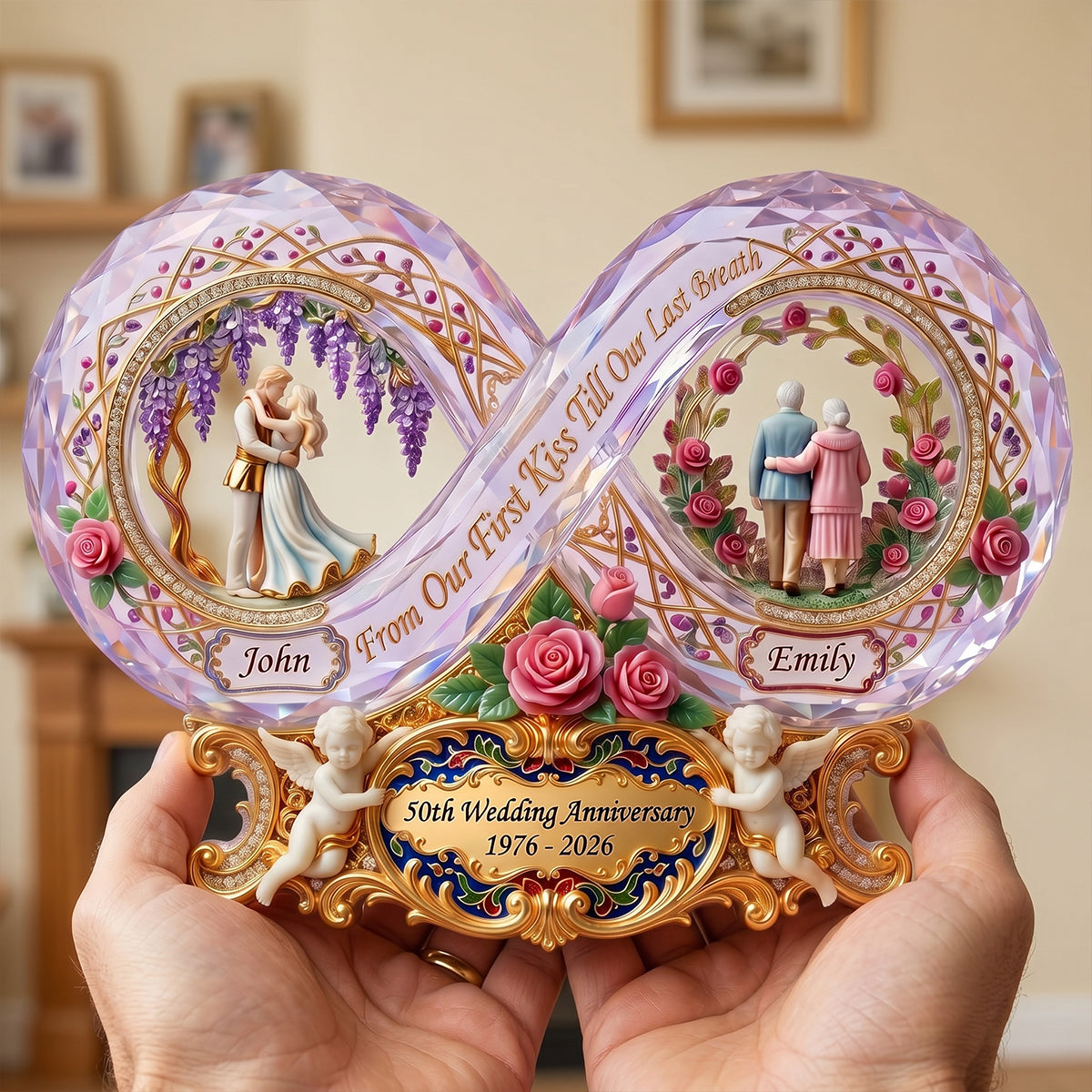A Lifetime Of Love Acrylic Plaque: Personalized Keepsake for Your Loved Ones Shaped Plaques PopCulturePrints