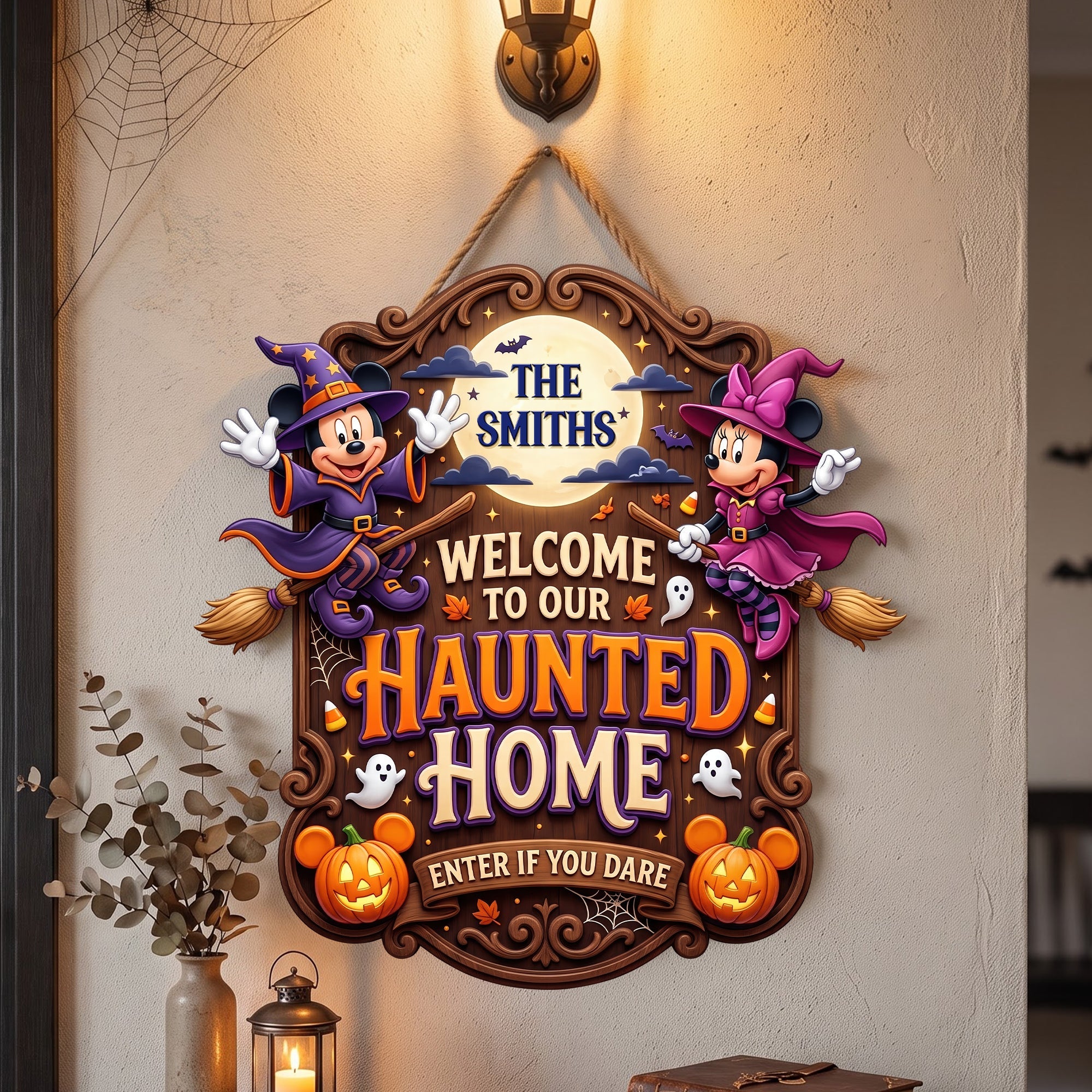 "Enter If You Dare" - Personalized Acrylic Spooky Sign for Haunted Home - Perfect Halloween Gift for Families and Friends