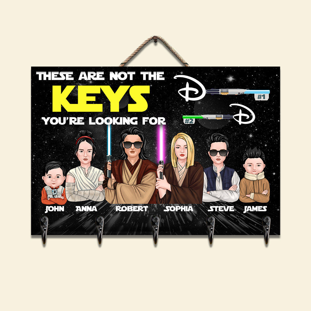 Personalized Jedi Family Wood Key Hanger Wood Sign PopCulturePrints
