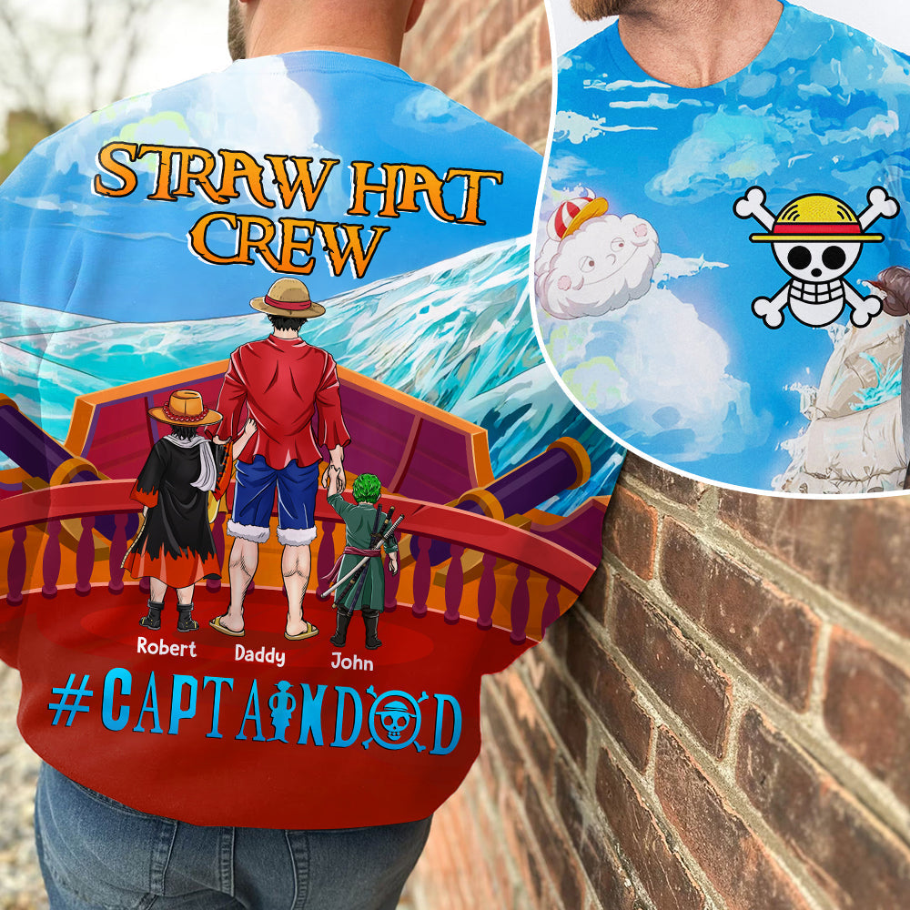 “For the Dad Who Slays the Seas!” - Personalized Pirate Dad Shirt - Custom Gift for Captains, Fathers, and Adventure Lovers AOP Products PopCulturePrints