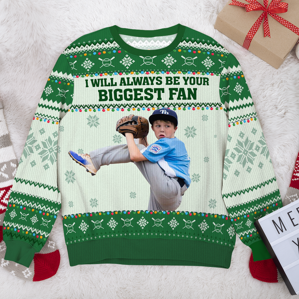 Personalized Baseball Kids Christmas Sweater