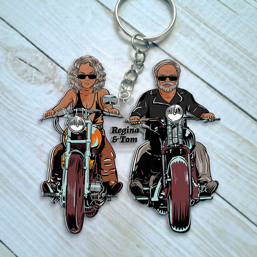 Custom Couple Motocross Keychain - Perfect Gift for Bikers Keychains PopCulturePrints