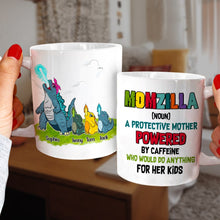 Load image into Gallery viewer, Personalized Momzilla Coffee Mug - Custom Family Names Coffee Mug PopCulturePrints
