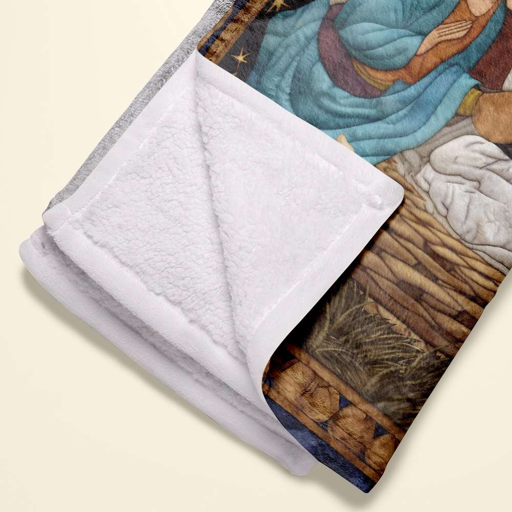 Nativity Scene Christmas Blanket - Jesus Christ Quilt Art