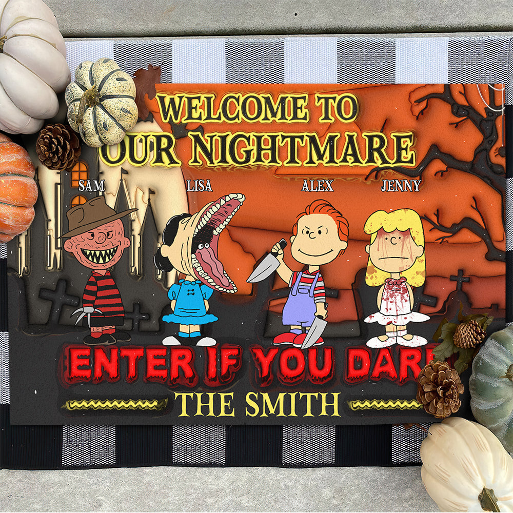 Personalized Family Halloween Doormat - Welcome to Our Nightmare