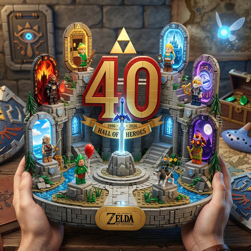 Customizable 'Legendary Adventure' 40th Anniversary Acrylic Plaque - A Meaningful Gift for Zelda Fans Shaped Plaques PopCulturePrints