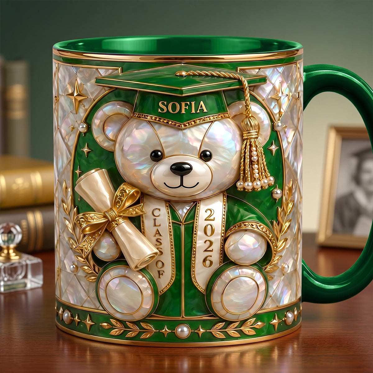 Lovely Bear Mug - Celebrate Graduation with Personalized Touch Coffee Mug PopCulturePrints