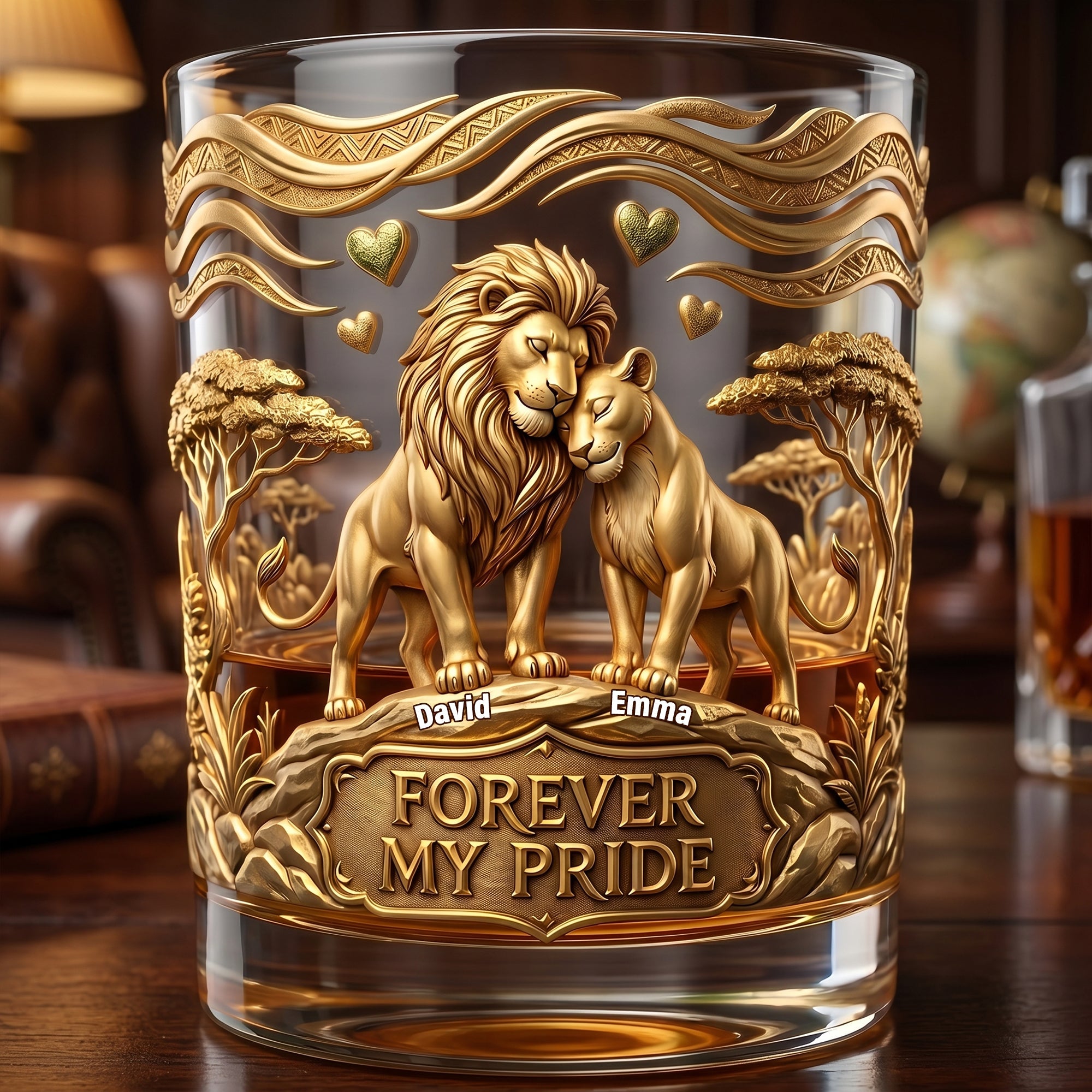 Forever My Pride - Personalized Couple Round Glass