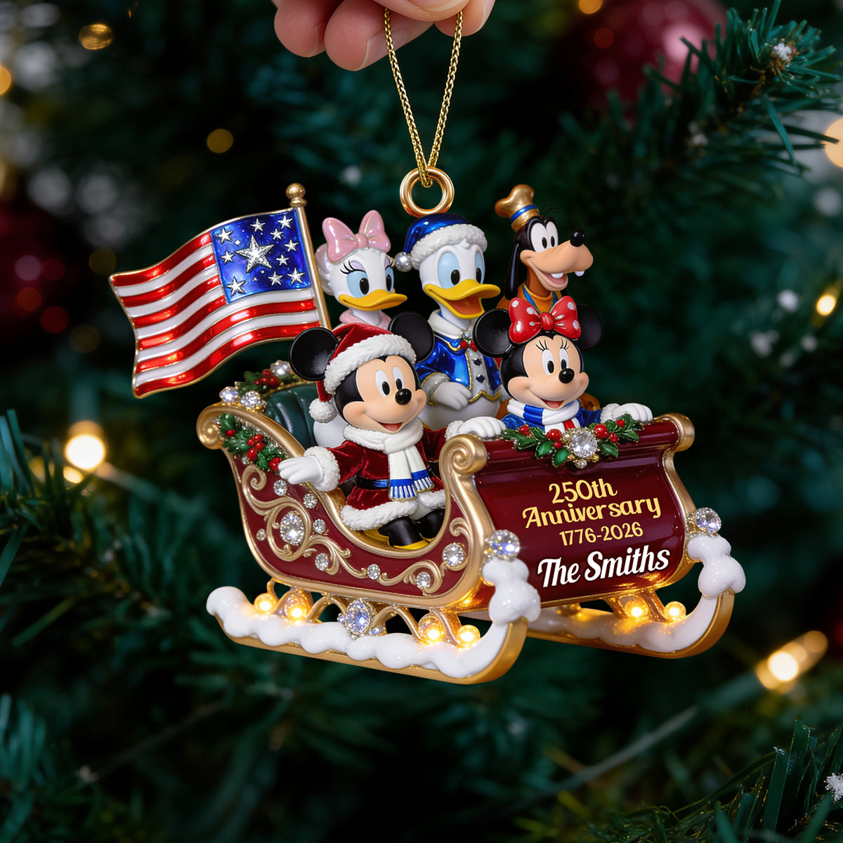 Patriotic Family Christmas Ornament - Personalized Gifts For Family 09pgdt131026 Ornament PopCulturePrints