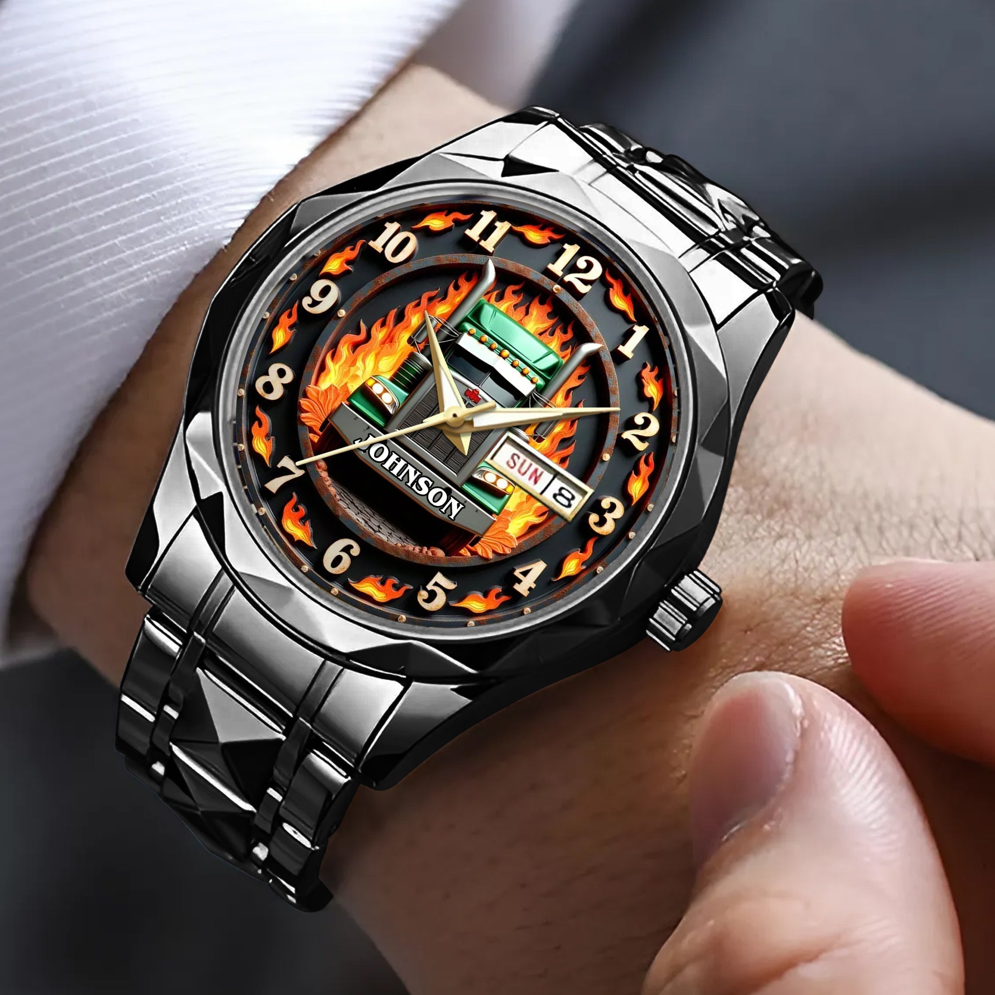 Trucker's Pride - A Personalized Men's Watch for Truckers Men's Watch PopCulturePrints