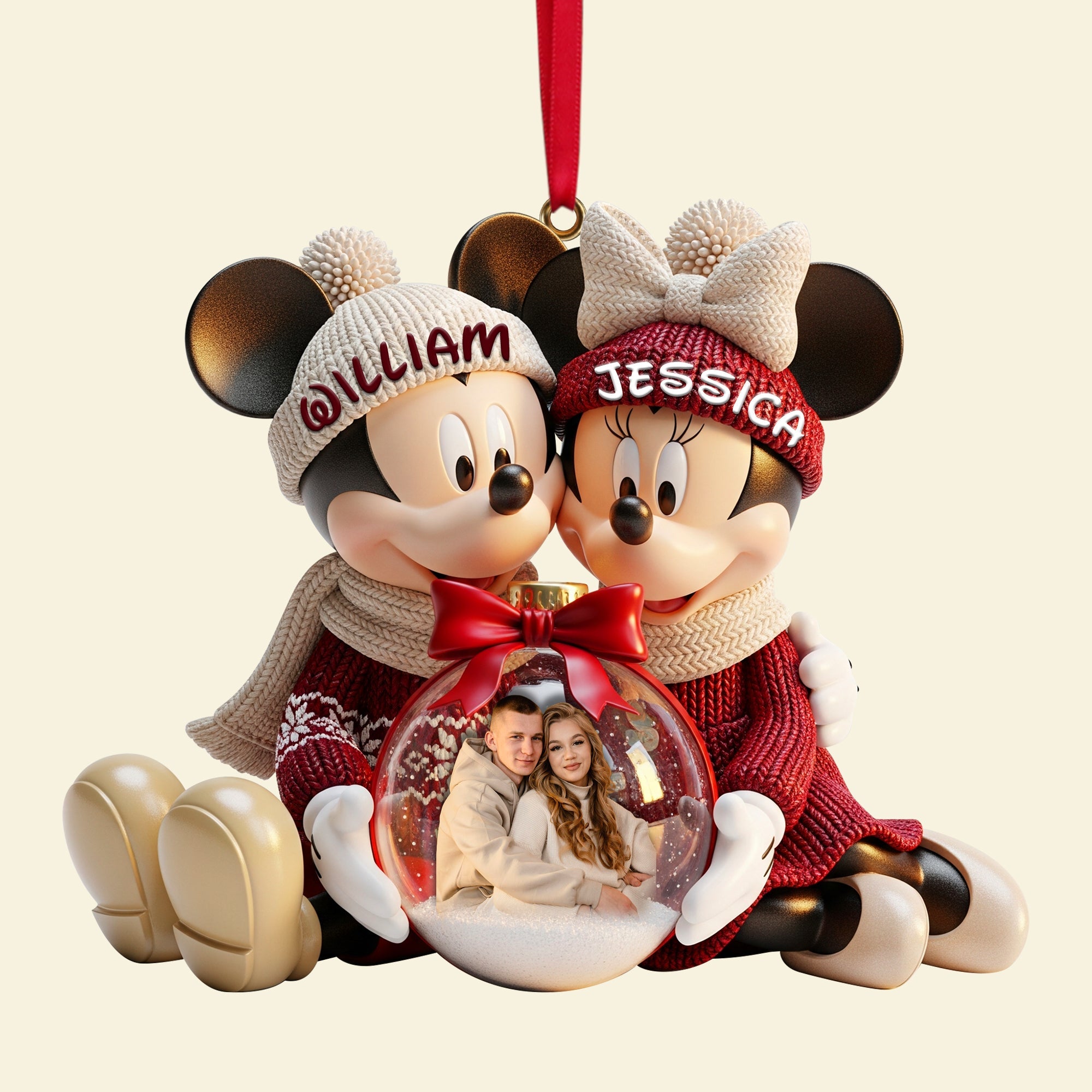 "Celebrate Your Love with a Twist!" - Naughty Green Parachute Couple Ornament - Personalized Gift for Couples Ornament PopCulturePrints