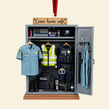Load image into Gallery viewer, “Come Home Safe” - Personalized Police Locker Acrylic Ornament - Custom Gift for Officers Ornament PopCulturePrints

