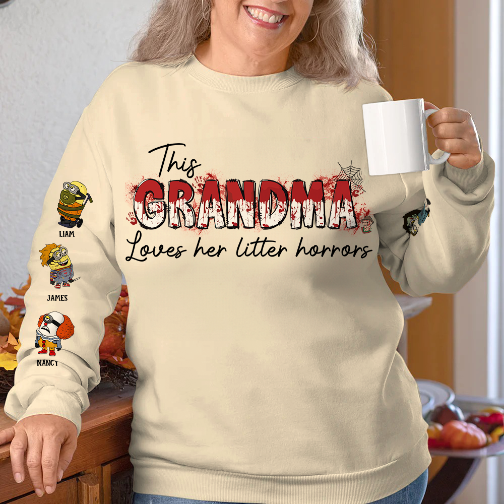 Custom Halloween Shirt for Grandma: Adorable Little Monsters AOP Products PopCulturePrints