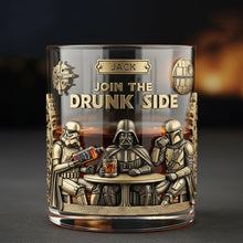 Load image into Gallery viewer, Join the Drunk Side - Personalized Whiskey Glass for Movie Lovers Whiskey Glass PopCulturePrints
