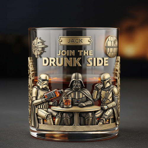 Join the Drunk Side - Personalized Whiskey Glass for Movie Lovers Whiskey Glass PopCulturePrints