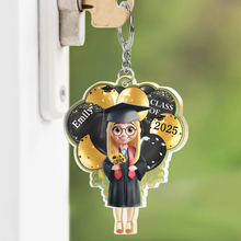 Load image into Gallery viewer, Celebrate Graduation with Joy - Personalized Acrylic Keychain Acrylic Keychain PopCulturePrints
