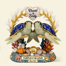 Load image into Gallery viewer, “Turtle-y In Love” - Personalized Turtle Couple Acrylic Plaque - Custom Gifts for Couples Shaped Plaques PopCulturePrints
