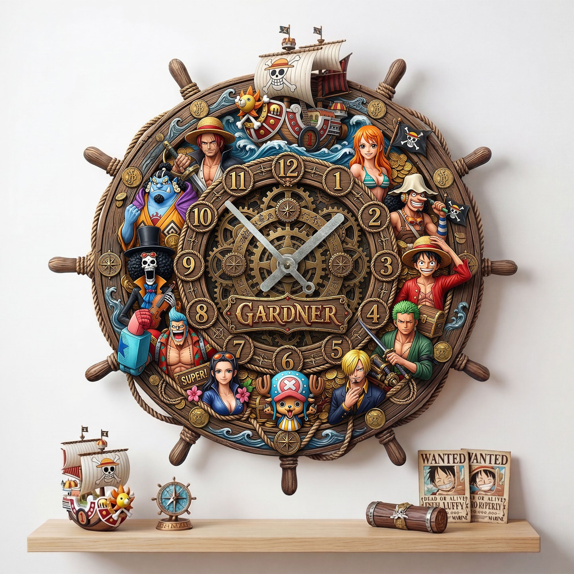 “Time to Sail Away with Your Favorite Anime!” - Anime Acrylic Hanging Wall Clock, Personalized Gift for Anime Lovers Hanging Wall Clock PopCulturePrints
