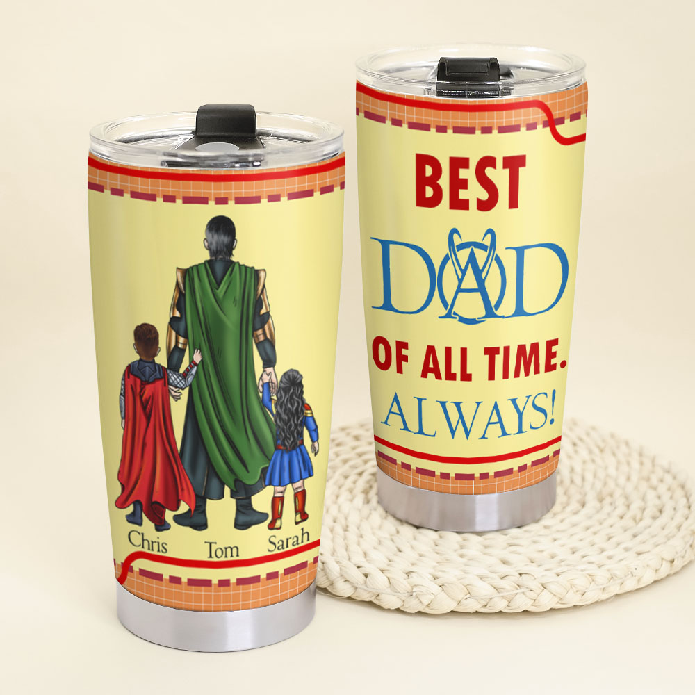 Superhero Dad Custom Tumbler - Personalized Gift Tumbler Cup PopCulturePrints