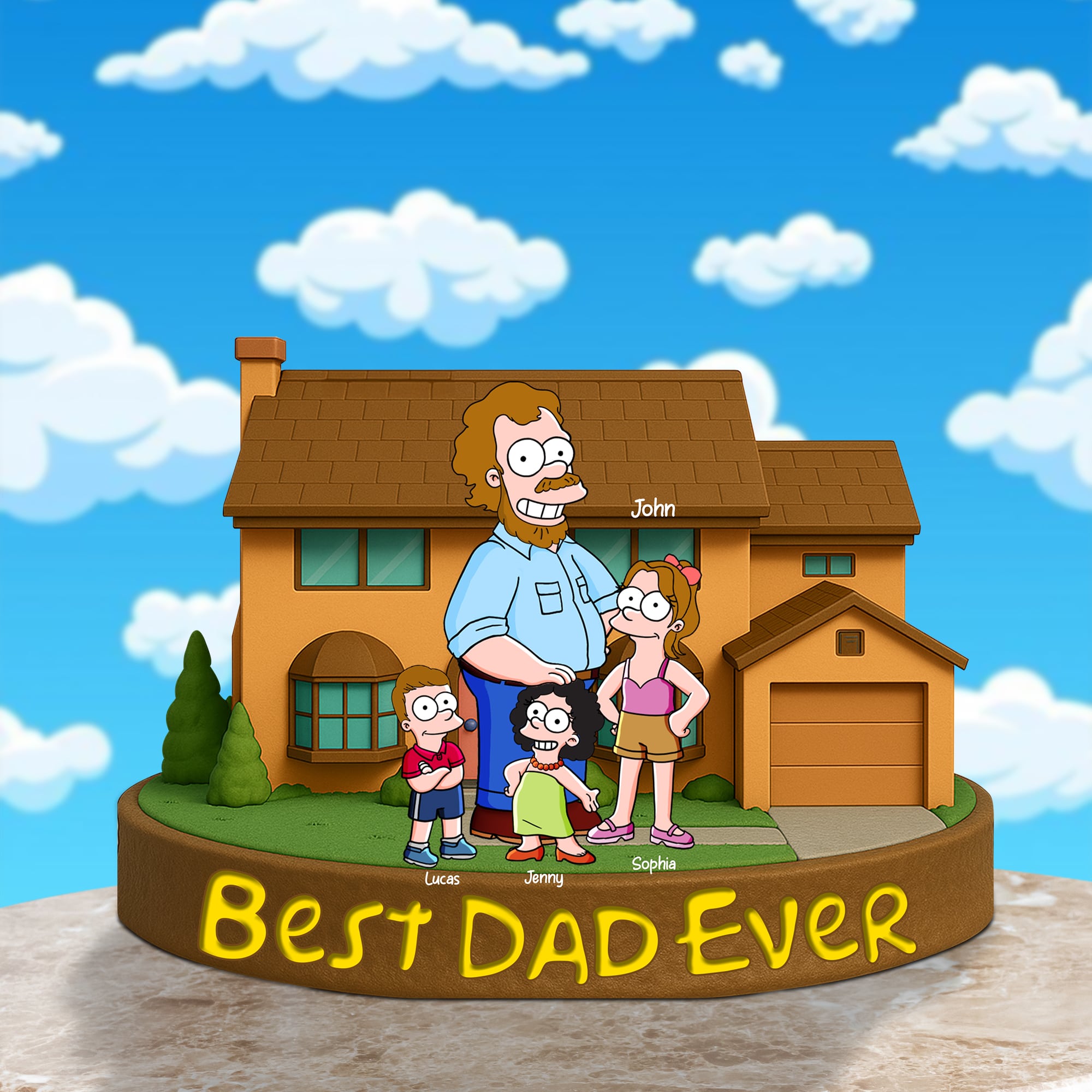 Best Dad Ever - Personalized Plaque for Father's Day & Special Occasions Shaped Plaques PopCulturePrints