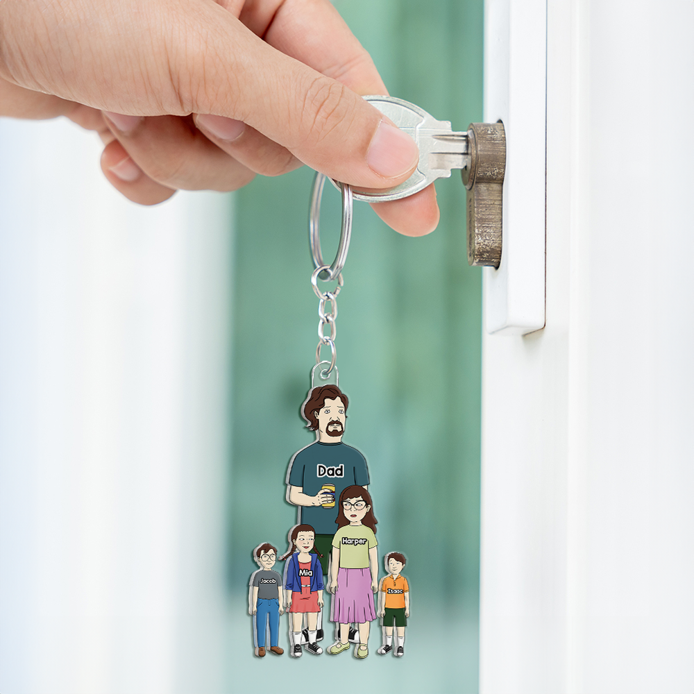"For the Coolest Dad Ever!" - Funny Dad Acrylic Keychain - Personalized Gift for Dad & Grandpa Keychains PopCulturePrints