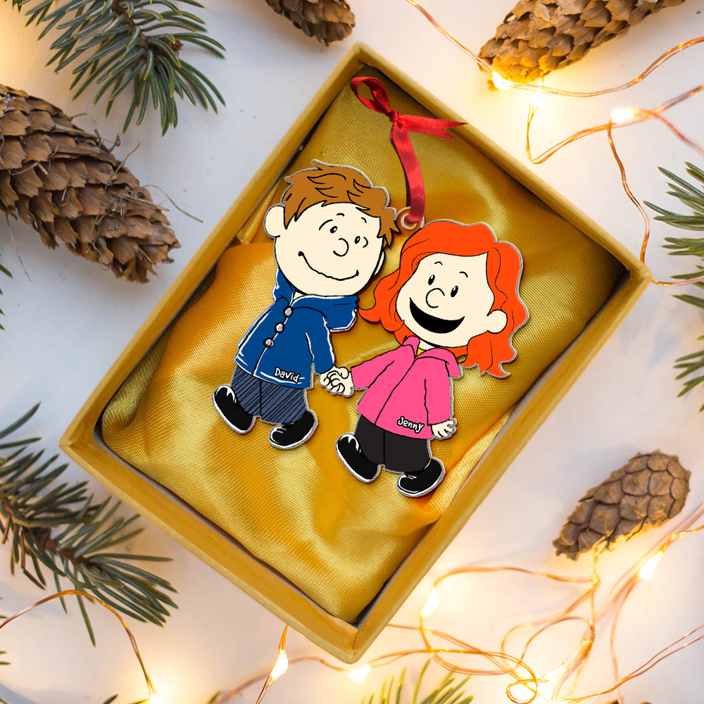 Custom Couple Christmas Ornament - Walking Hand In Hand