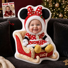 Load image into Gallery viewer, Christmas Baby Sleigh Pillow - Custom Photo Gifts For Kids 02pgdt101026 Pillow PopCulturePrints
