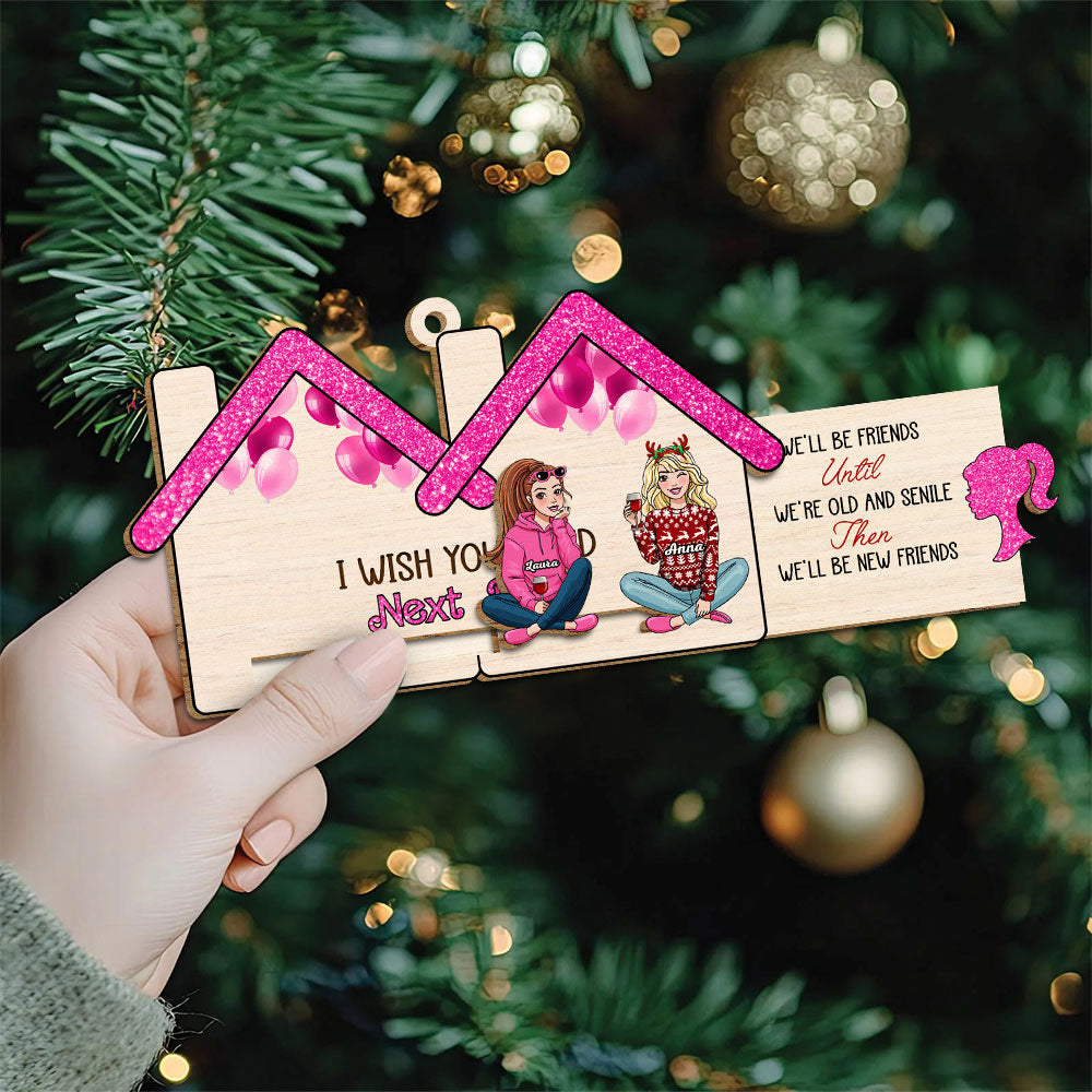 Personalized Friendship Wooden Slider Ornament - Christmas Gift Ornament PopCulturePrints