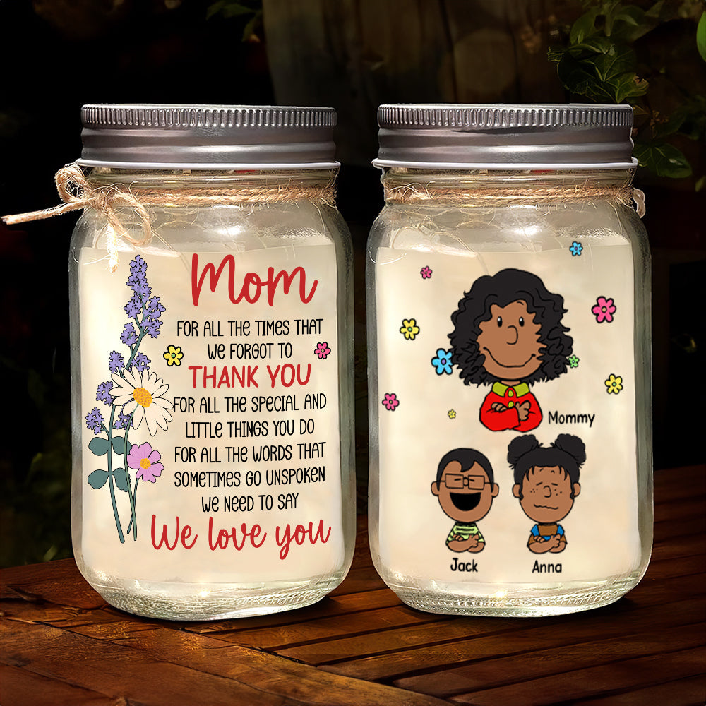 Personalized Mason Jar Light for Mom - Heartfelt Gift Drink Jar PopCulturePrints