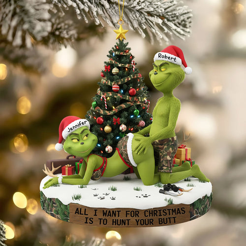 Naughty Green Couple Ornament - A Playful Personalized Gift for Couples Ornament PopCulturePrints