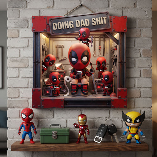 Doing Dad Shit - Personalized Funny Fighter Dad Metal Sign Metal Signs PopCulturePrints