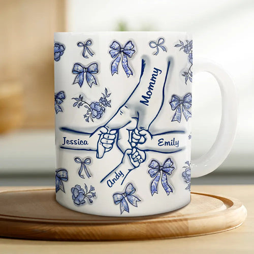“Together We Stand” - Hand In Hand Mom 3D Inflated Effect Printed Mug, Personalized Gift for Special Moms Mug PopCulturePrints