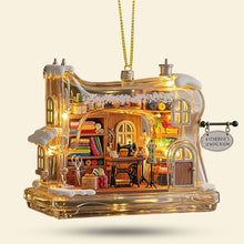 Load image into Gallery viewer, Crafting Dreams: Personalized Sewing Machine Cozy House Plaque - Perfect Gift for Sewing Enthusiasts Ornament PopCulturePrints
