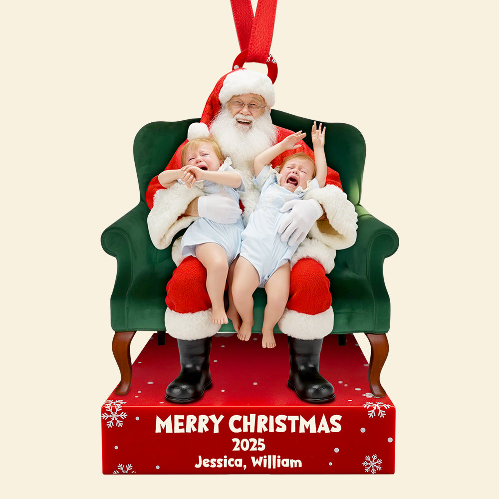Merry Christmas with Santa – Personalized Ornament for Kids Ornament PopCulturePrints
