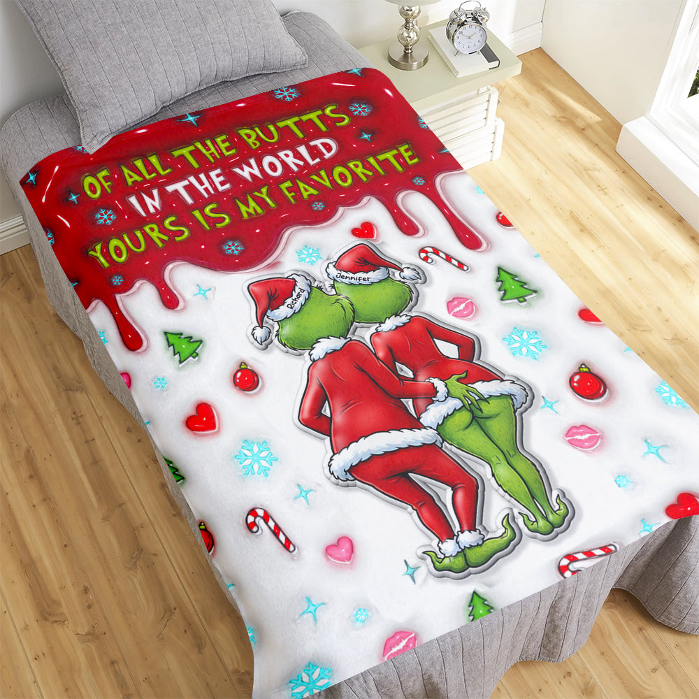Naughty Green Monster Couple Blanket - Personalized Gifts for Fun-Loving Couples Blanket PopCulturePrints