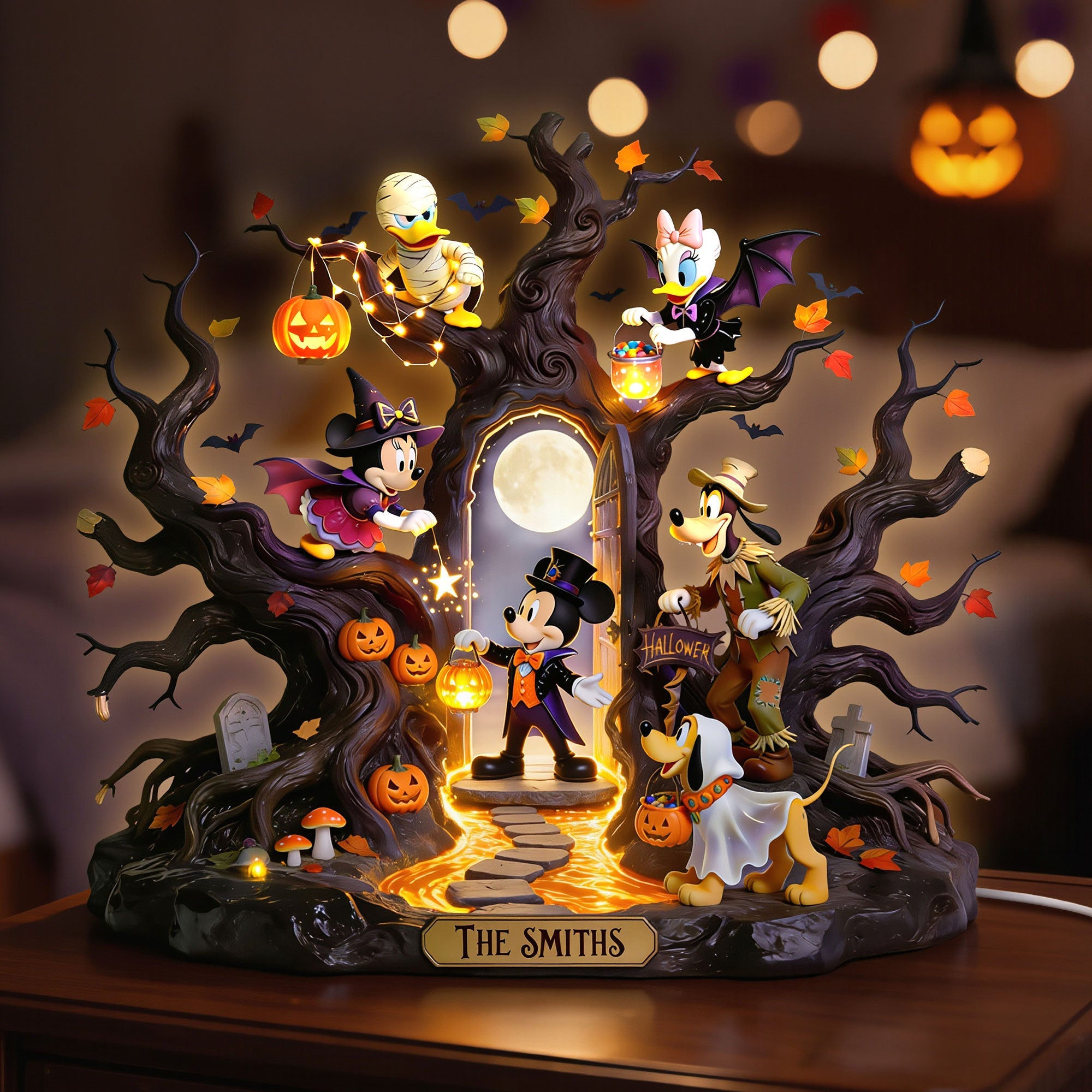 Illuminate Your Halloween Spirit - Cute Spooky Mouse Acrylic Light Box - Personalized Gifts For Family