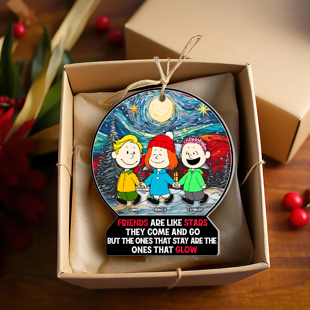 Personalized Christmas Ornament for Friends - Starry Night Design Ornament PopCulturePrints