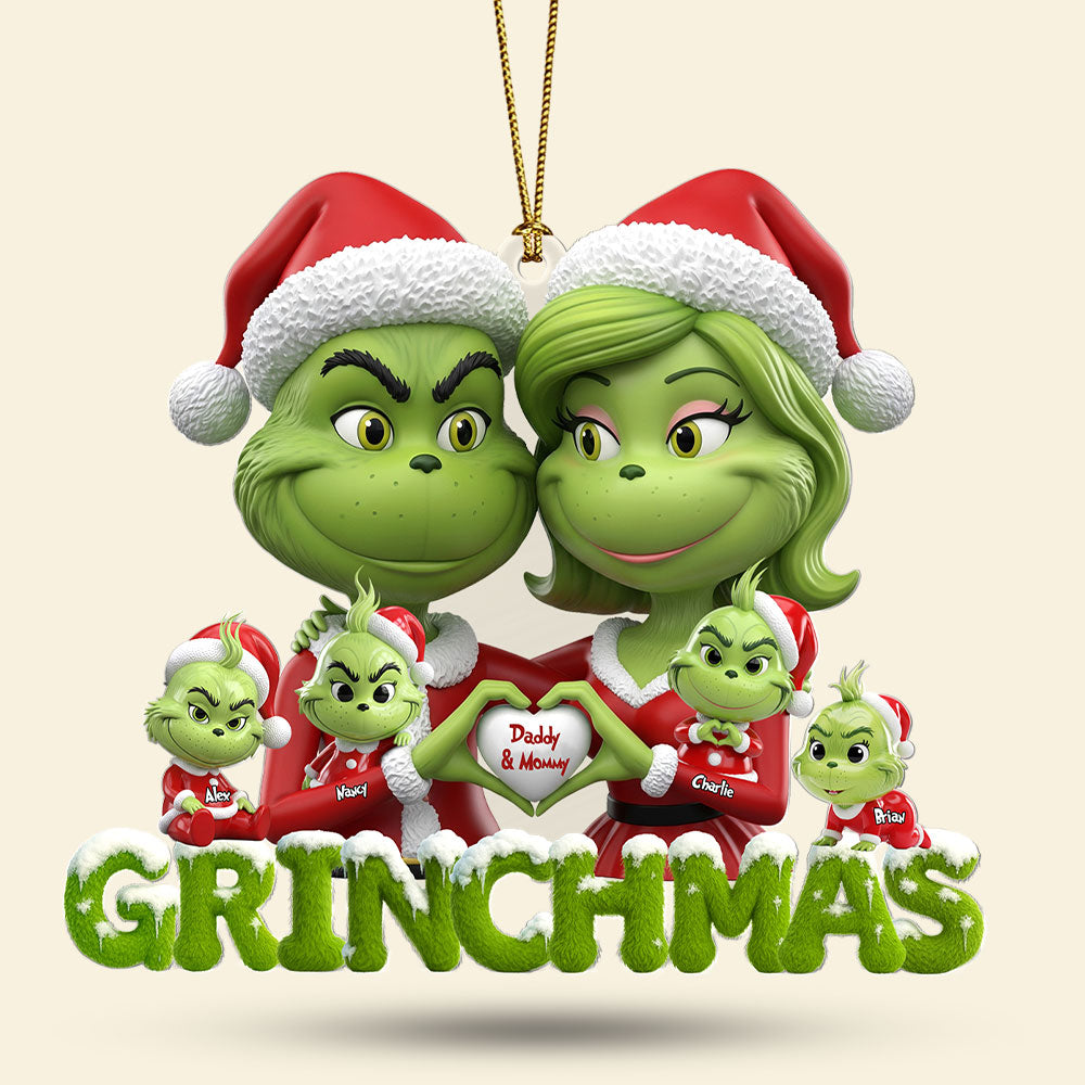 Together in Grinchmas Spirit - Personalized Family Ornament Ornament PopCulturePrints