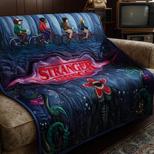 Load image into Gallery viewer, “Get Lost in the Horror” - Horror Forest Blanket - Personalized Gift for Fans of Stranger Things Blanket PopCulturePrints
