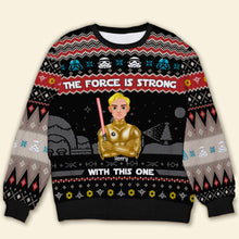 Load image into Gallery viewer, Personalized Star Wars Inspired Christmas Sweater Ugly Christmas Sweater PopCulturePrints
