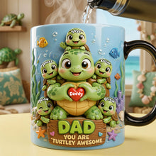Load image into Gallery viewer, Turtley Awesome Dad Coffee Mug - Personalized Gift for Dad and Grandpa Coffee Mug PopCulturePrints

