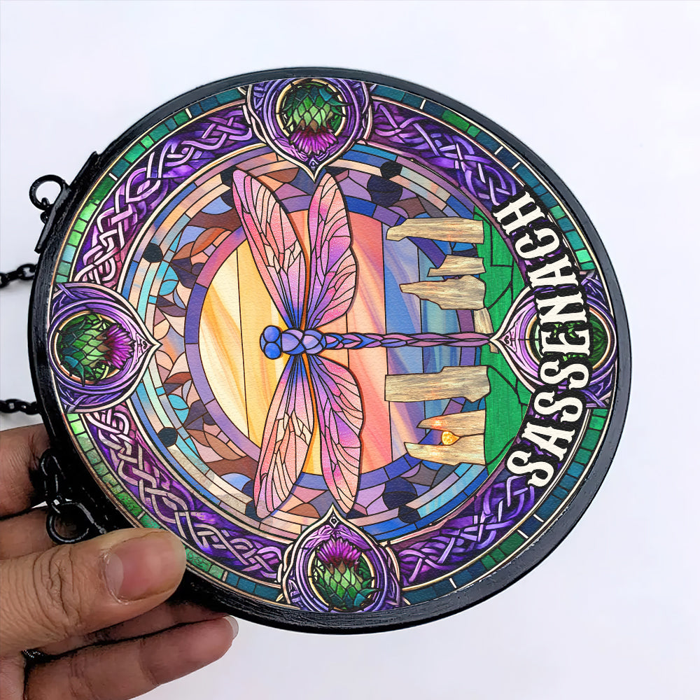 Personalized Dragonfly Stained Glass Suncatcher for Historical Fantasy Fans