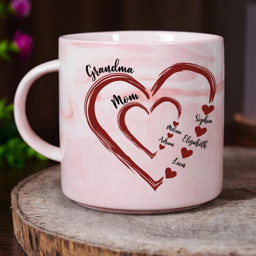 "Love is in the Heart" - Personalized Marble Mug & Serving Board Combo - Gift for Mom, Grandma, and Loved Ones Combo Marble Mug & Serving Board PopCulturePrints