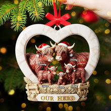 Load image into Gallery viewer, Our Herd: A Heartwarming Family Keepsake - Personalized Highland Cow Ornament Ornament PopCulturePrints
