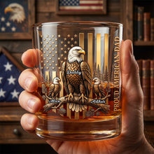 Load image into Gallery viewer, Proud Eagle Dad Round Glass - Personalized Gifts For Dad 04padh260526 Glass PopCulturePrints
