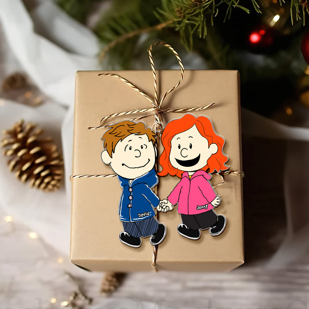 Custom Couple Christmas Ornament - Walking Hand In Hand