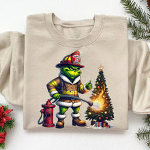 Load image into Gallery viewer, Personalized Firefighter Christmas Sweater - Heroic Holiday Edition
