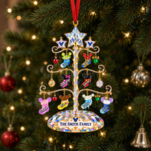 Load image into Gallery viewer, "Celebrate Family this Christmas!" - Crystal Christmas Tree Acrylic Ornament - Personalized Gift for Families and Friends
