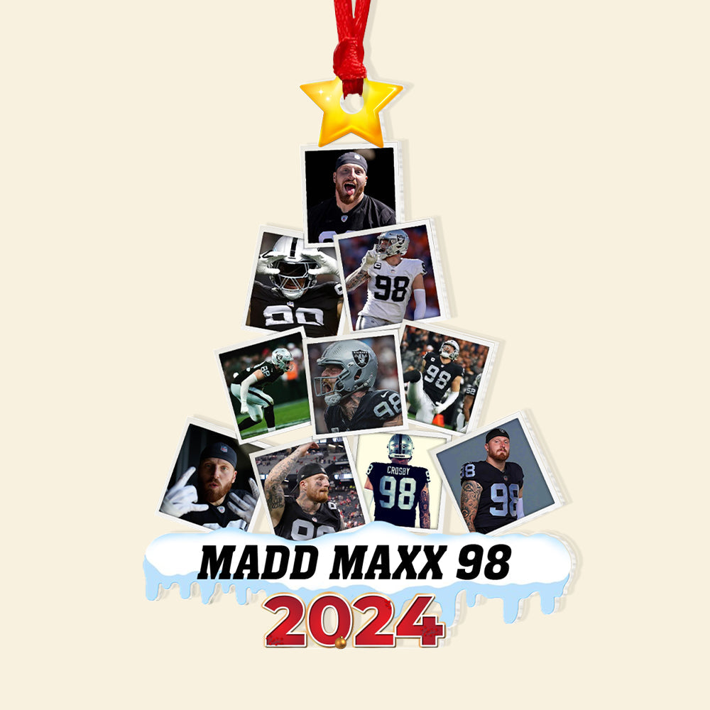 Personalized American Football Fan Christmas Ornament - Madd Maxx 98