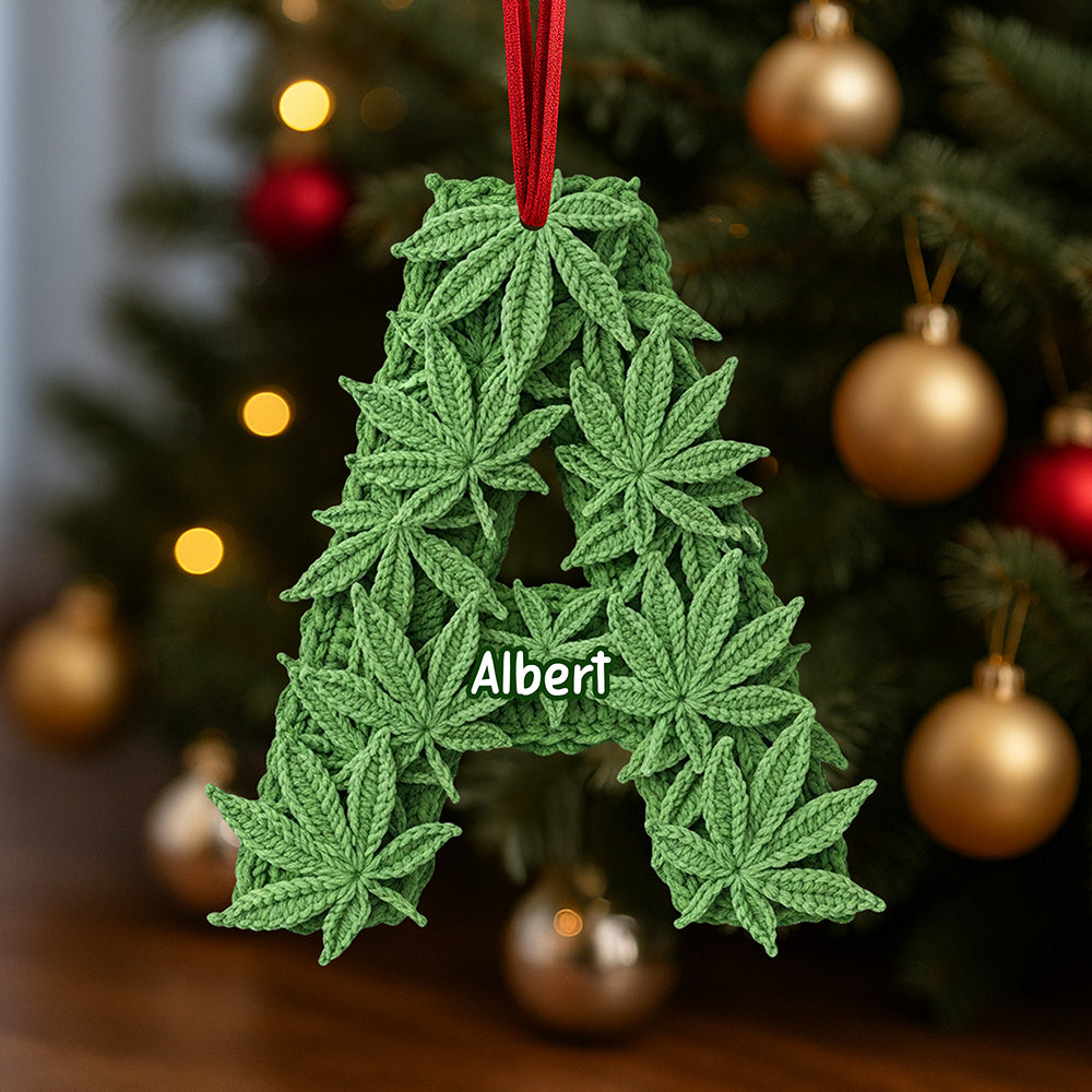 Personalized Alphabet Letters Christmas Ornament – Unique Gifts for Weed Lovers Ornament PopCulturePrints